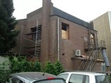 Zijkant van een gebouw.